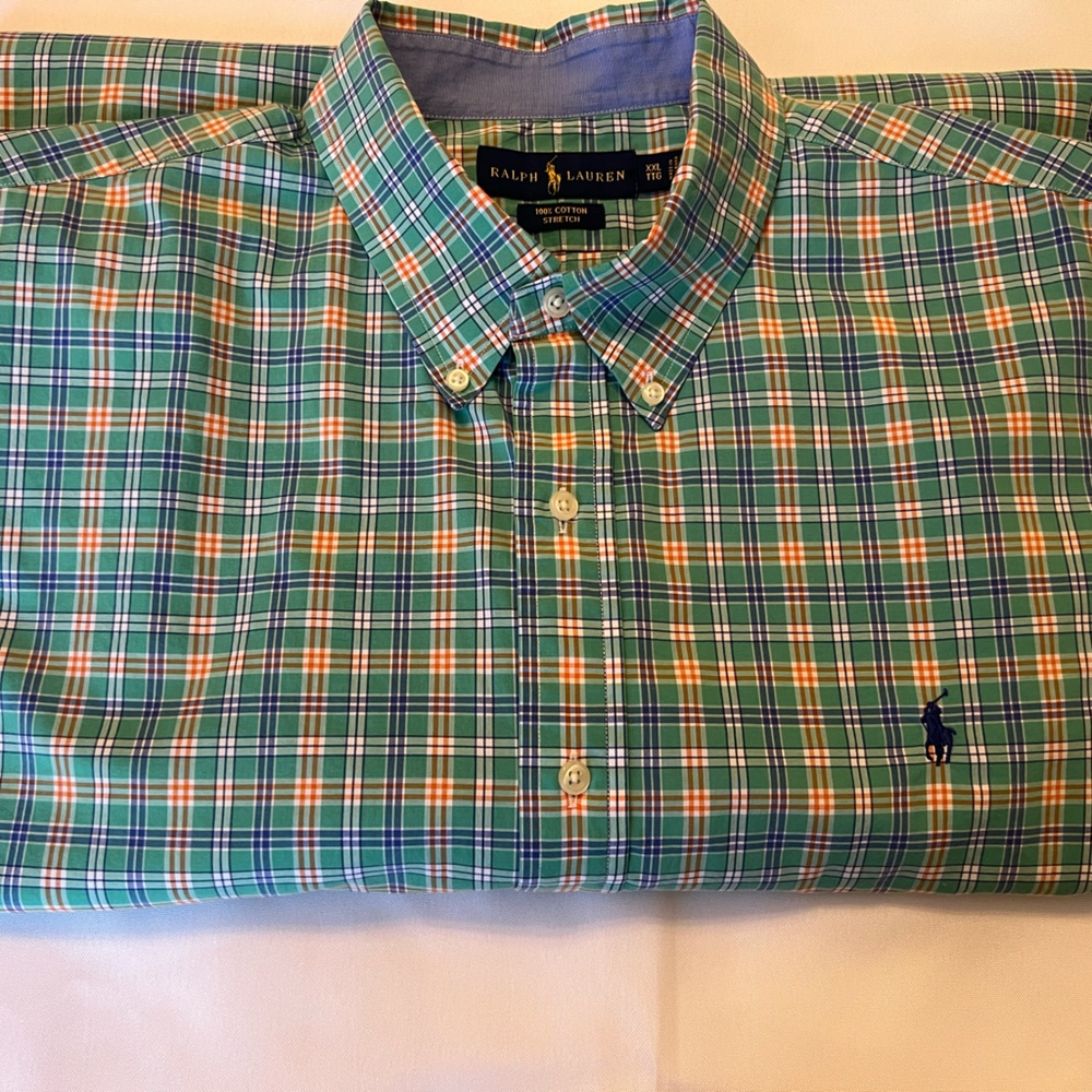 Ralph Lauren long sleeved button down plaid.